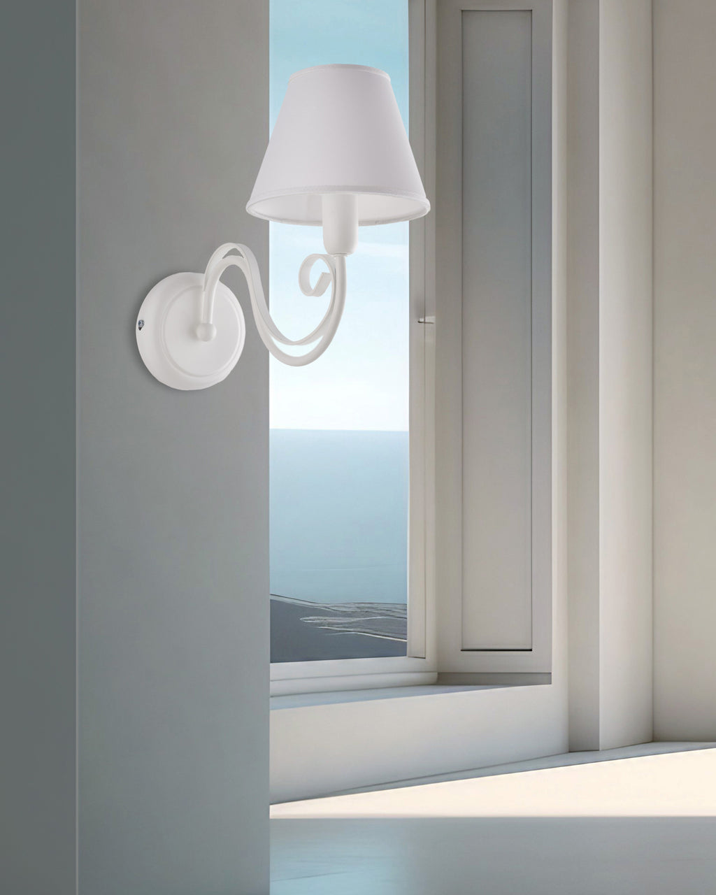 Agata, applique 1 luce Ø18, bianco