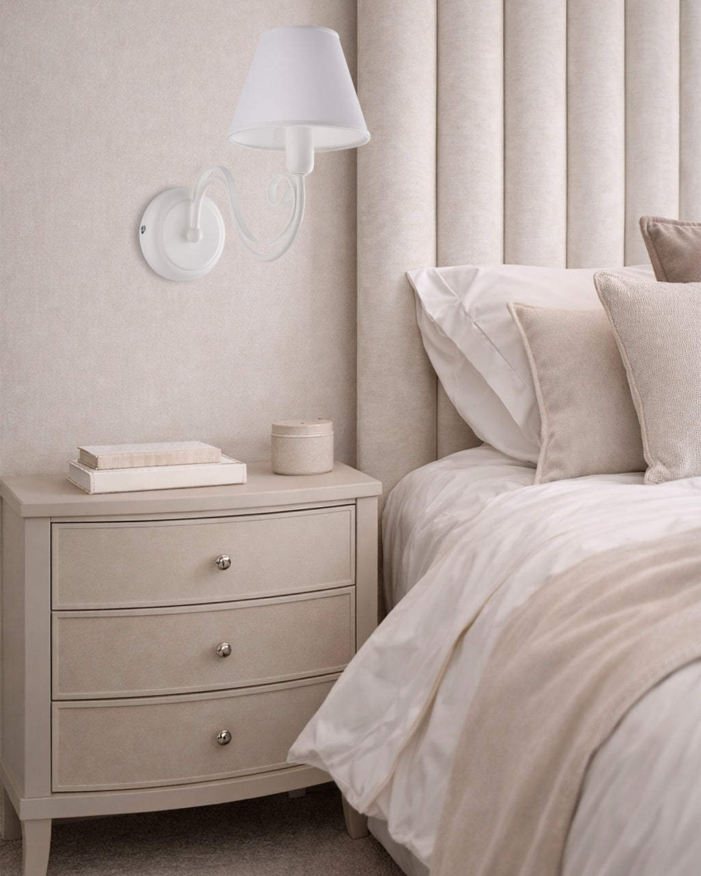 Agata, applique 1 luce Ø18, bianco