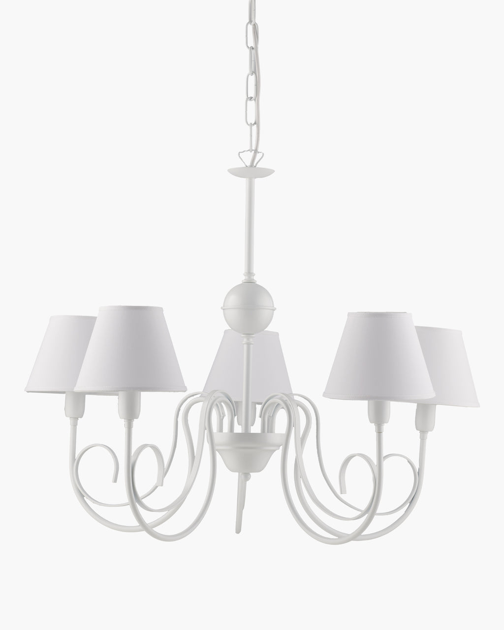 Agata, lampadario 5 luci Ø55, bianco
