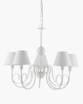 Agata, lampadario 5 luci Ø55, bianco