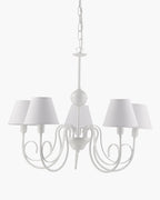 Agata, lampadario 5 luci Ø55, bianco
