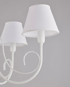 Agata, lampadario 5 luci Ø55, bianco