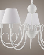 Agata, lampadario 5 luci Ø55, bianco