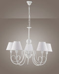 Agata, lampadario 5 luci Ø55, bianco