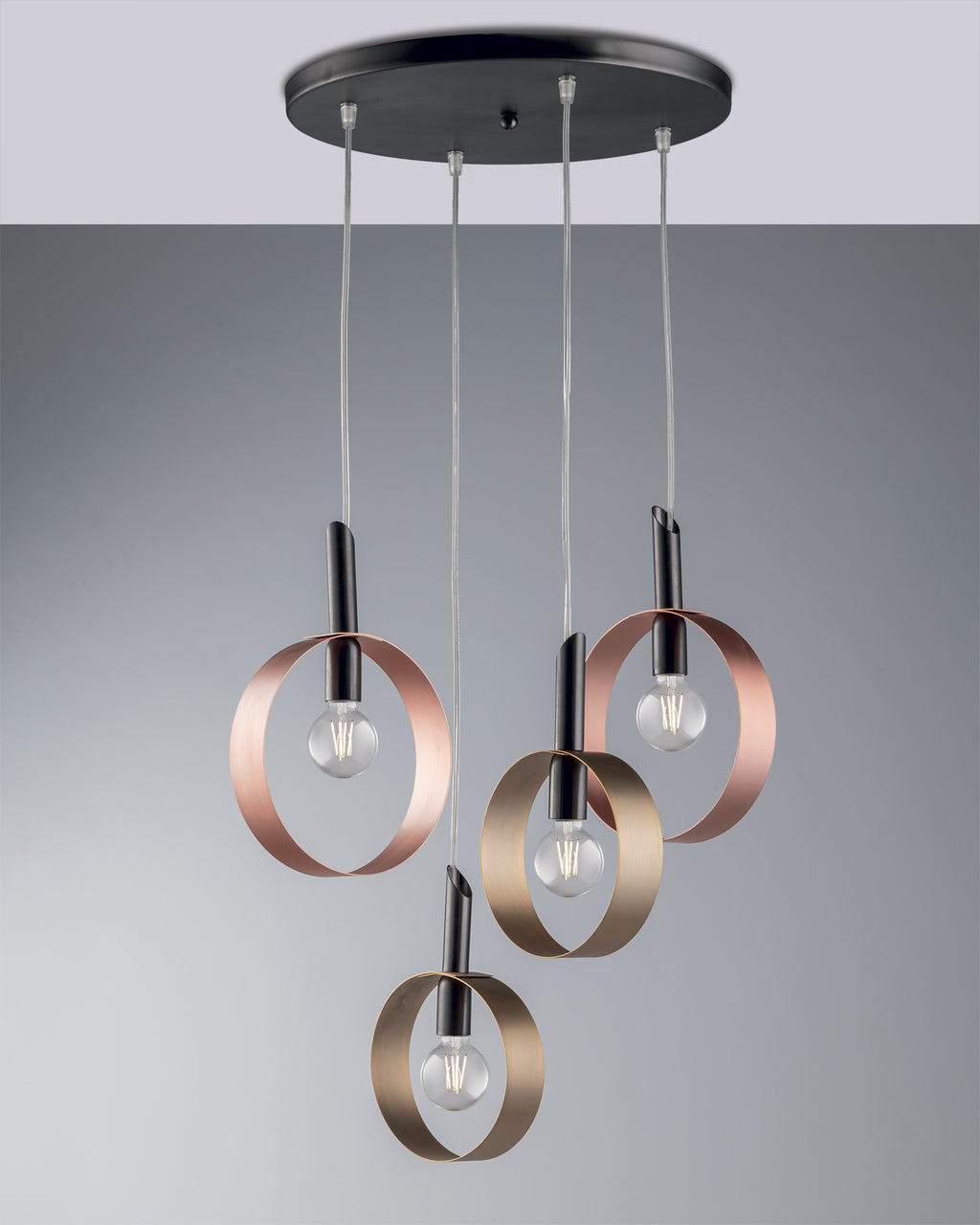 Bolla, sospensione 4 luci Ø50, multicolor