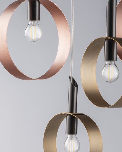 Bolla, sospensione 4 luci Ø50, multicolor