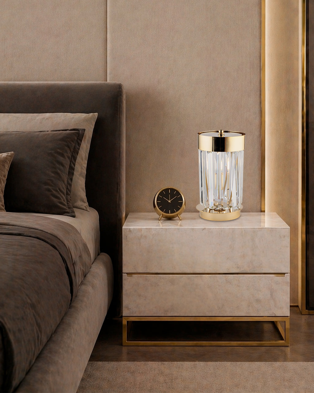 Diamond, lampada da tavolo Ø16, oro satinato