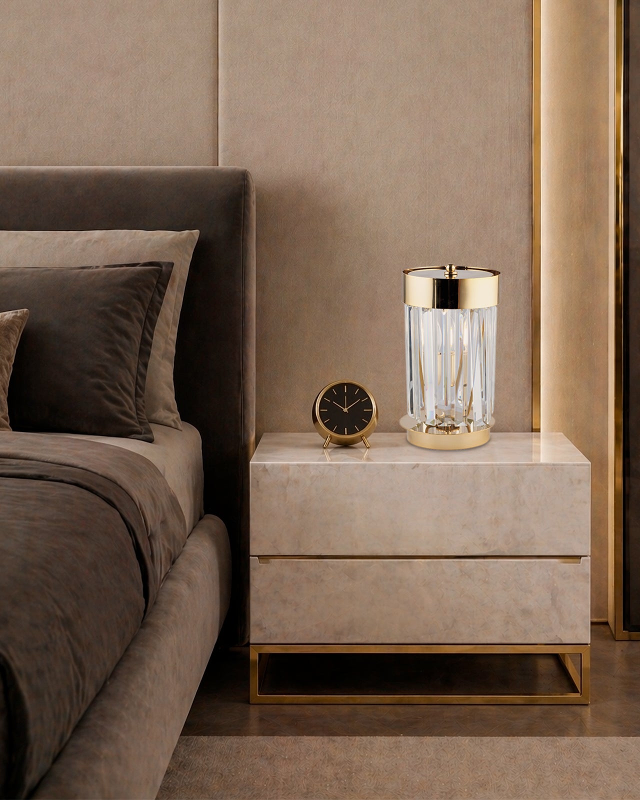 Diamond, lampada da tavolo Ø16, oro satinato