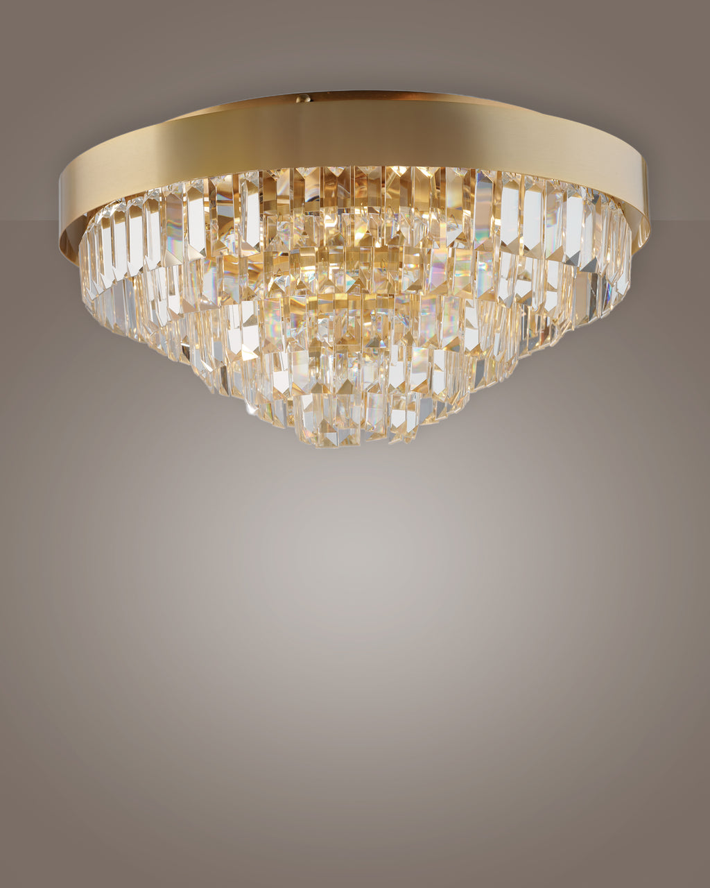 Diamond, plafoniera 8 luci Ø50, oro satinato