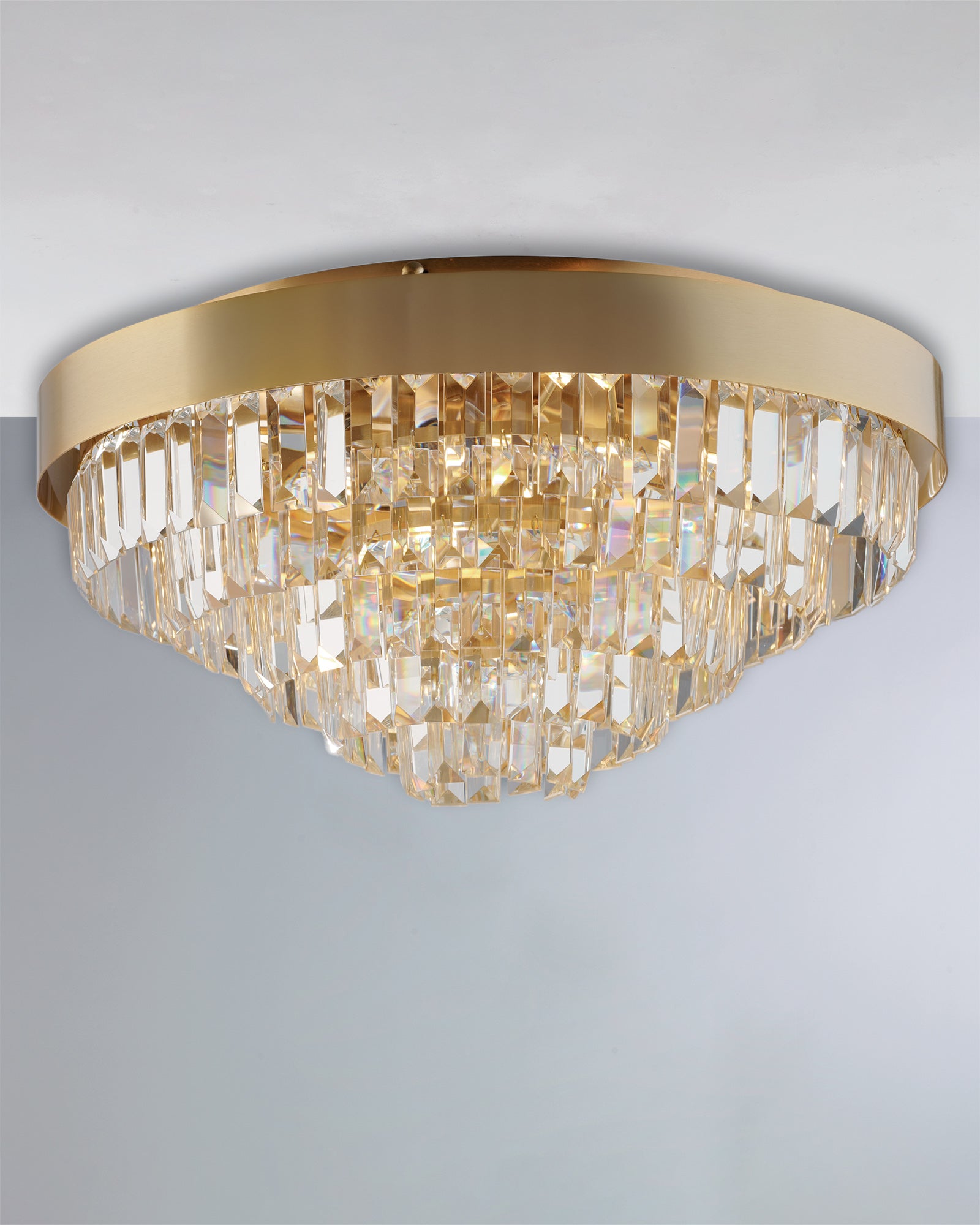 Diamond, plafoniera 8 luci Ø50, oro satinato
