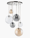 Gaia, sospensione 6 luci Ø50, multicolor