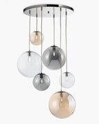 Gaia, sospensione 6 luci Ø50, multicolor