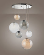 Gaia, sospensione 6 luci Ø50, multicolor