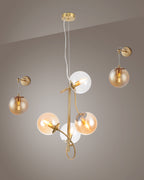 Set Globe, sospensione 4 luci + 2 applique