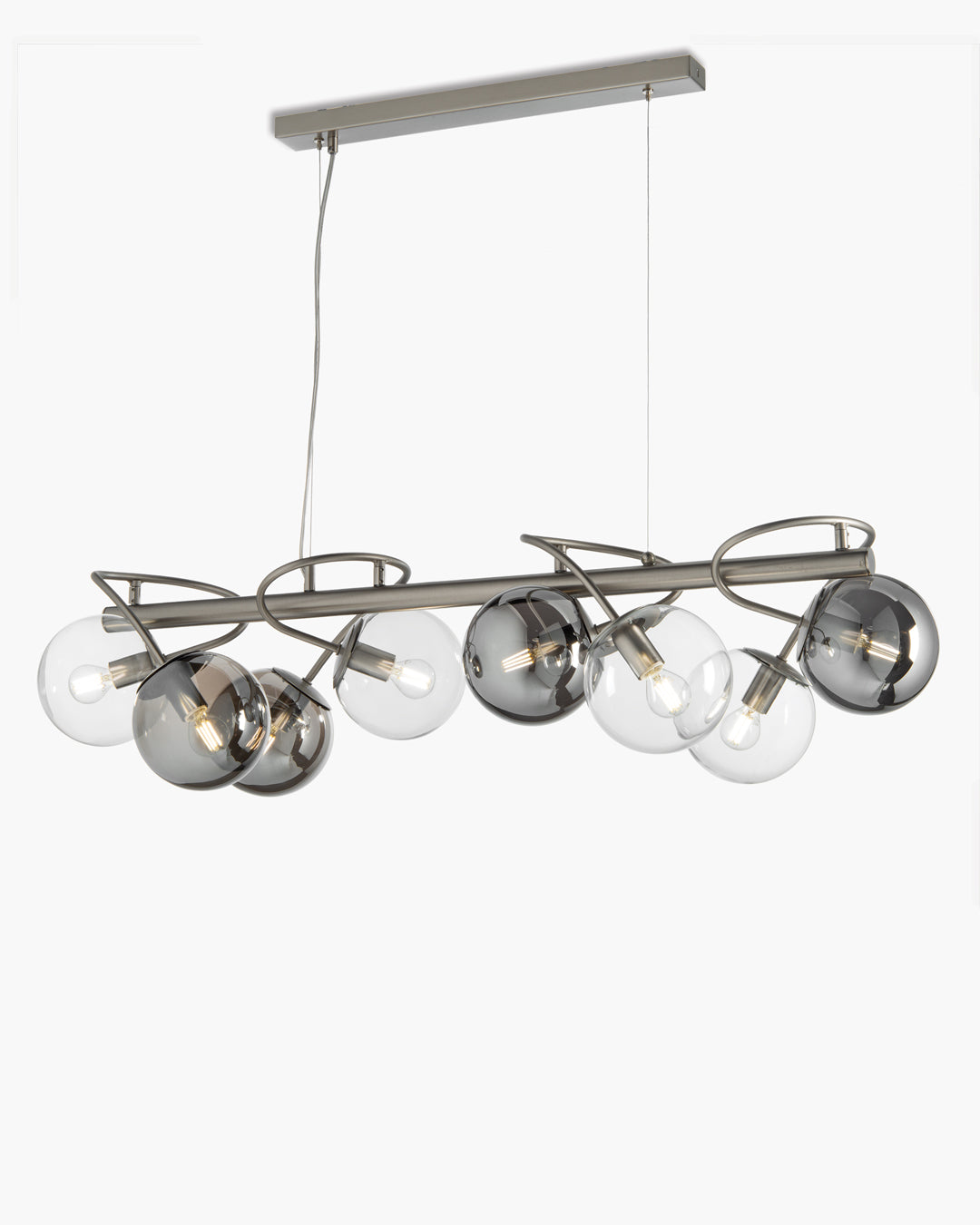 Globe, sospensione 8 luci, cromo