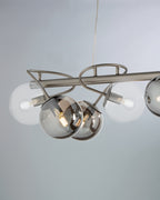 Globe, sospensione 8 luci, cromo