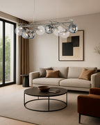 Globe, sospensione 8 luci, cromo