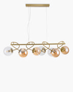 Globe, sospensione 8 luci, oro