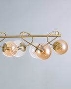 Globe, sospensione 8 luci, oro