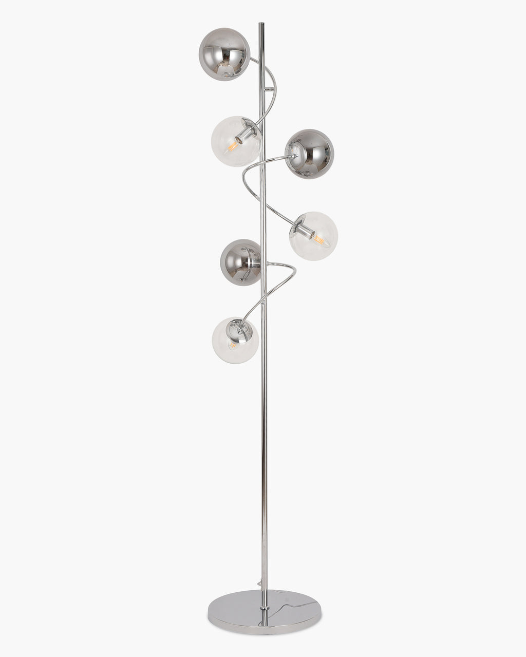 Globe, piantana 6 luci, cromo