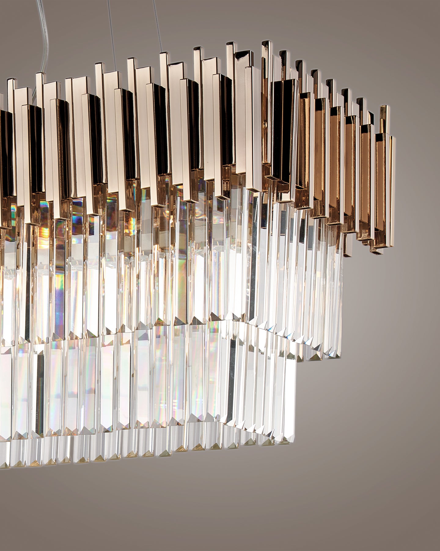 Lucy, sospensione 6 luci 85x35, oro