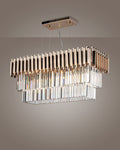 Lucy, sospensione 6 luci 85x35, oro