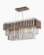 Lucy, sospensione 6 luci 85x35, oro