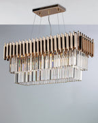 Lucy, sospensione 6 luci 85x35, oro