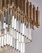 Lucy, sospensione 6 luci 85x35, oro