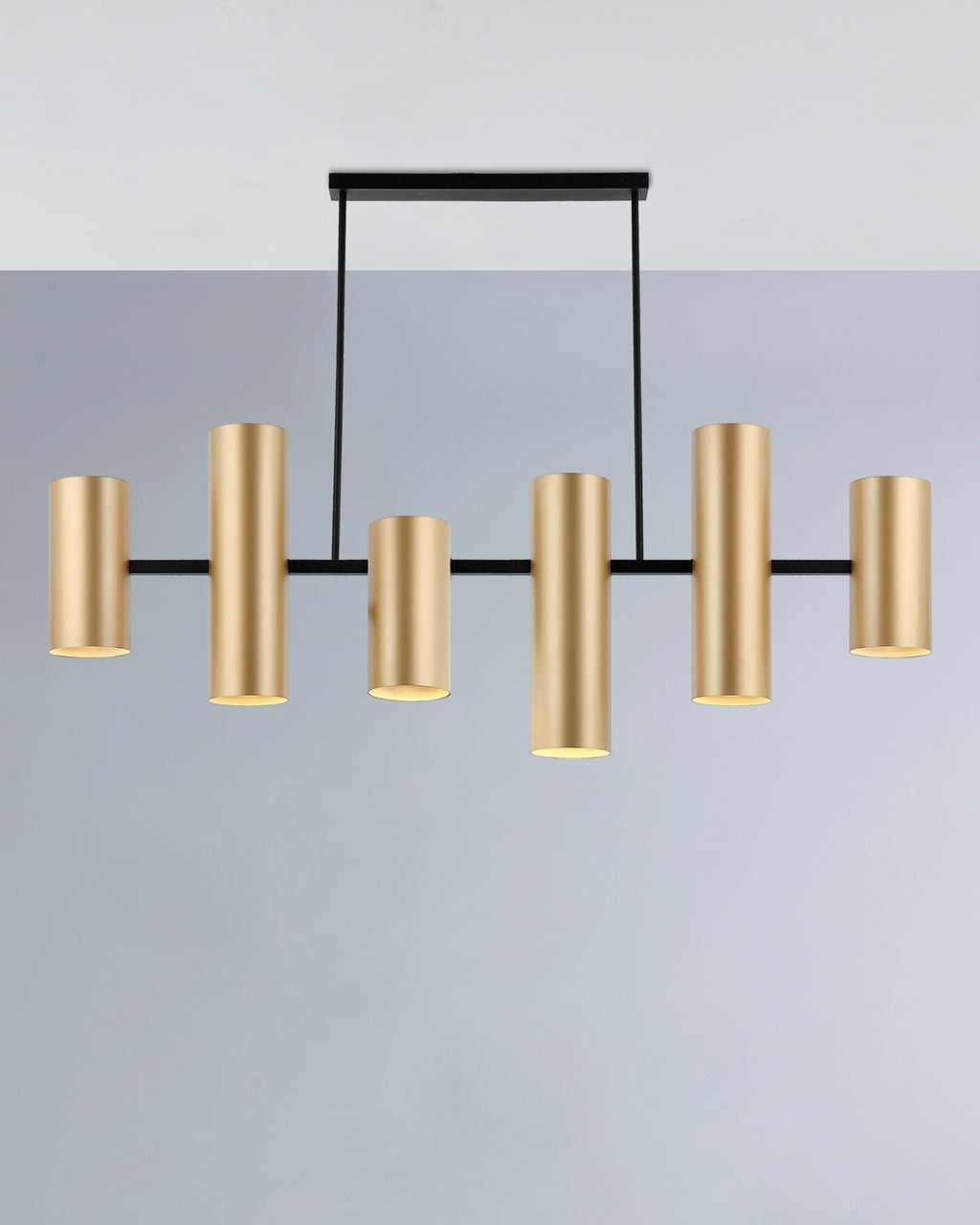 Metropolis, sospensione 6 luci, oro