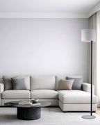 Metropolis, piantana con paralume Ø30, bianco