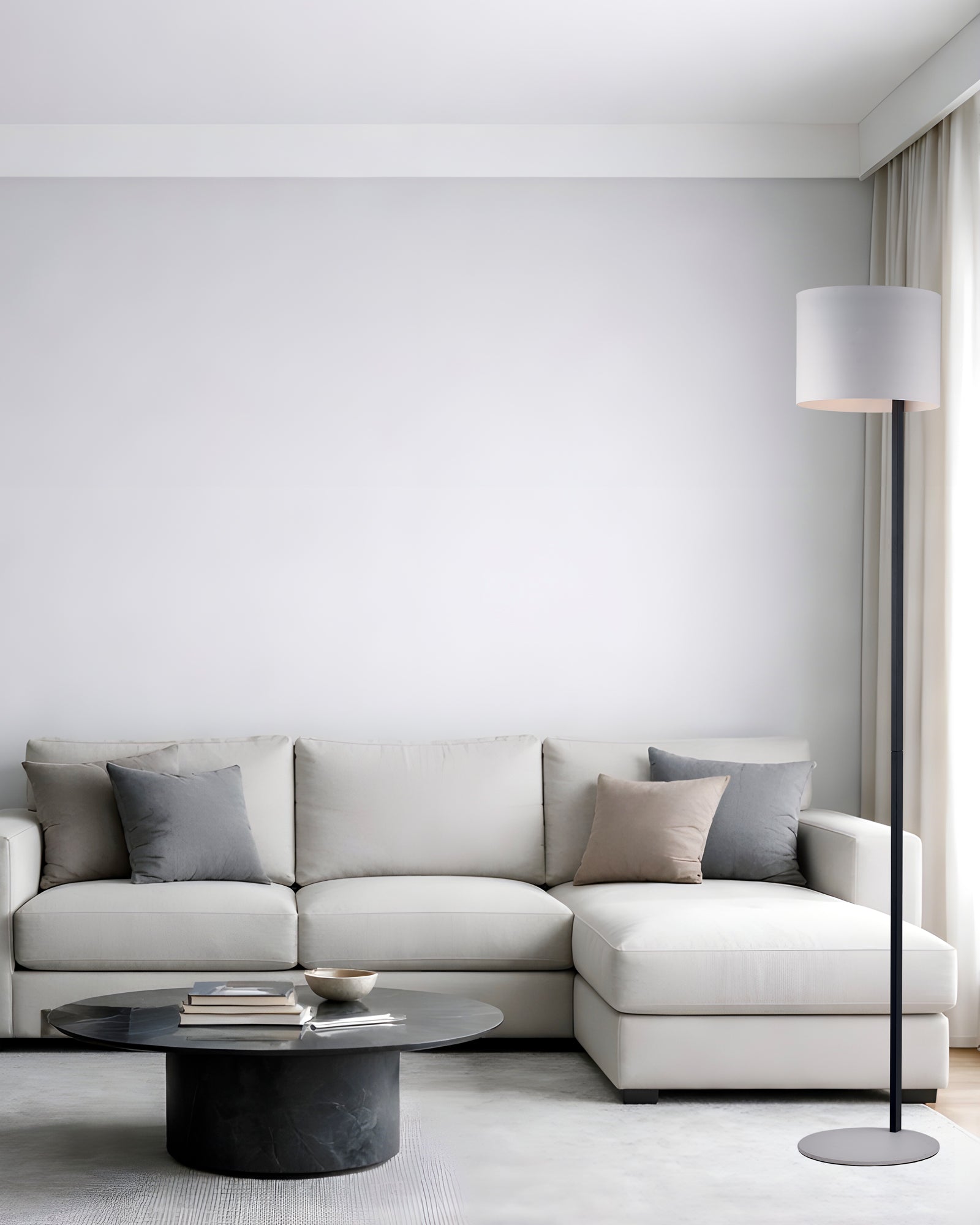 Metropolis, piantana con paralume Ø30, bianco