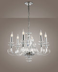 Mozart, lampadario 6 luci Ø60, cromo