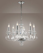 Mozart, lampadario 6 luci Ø60, cromo