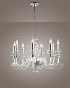 Mozart, lampadario 8 luci Ø70, cromo
