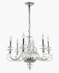 Mozart, lampadario 6 luci Ø60, cromo