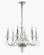 Mozart, lampadario 6 luci Ø60, cromo