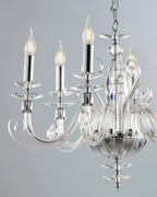 Mozart, lampadario 6 luci Ø60, cromo