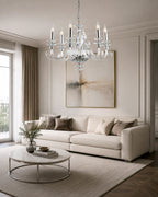 Mozart, lampadario 6 luci Ø60, cromo