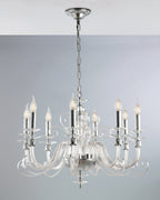 Mozart, lampadario 8 luci Ø70, cromo