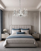 Mozart, lampadario 8 luci Ø70, cromo